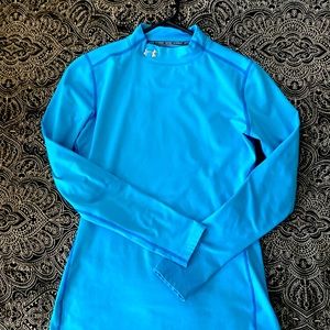 Under Armour-AquaMarine blue - Medium Base-layer, Mock Neck Activewear.